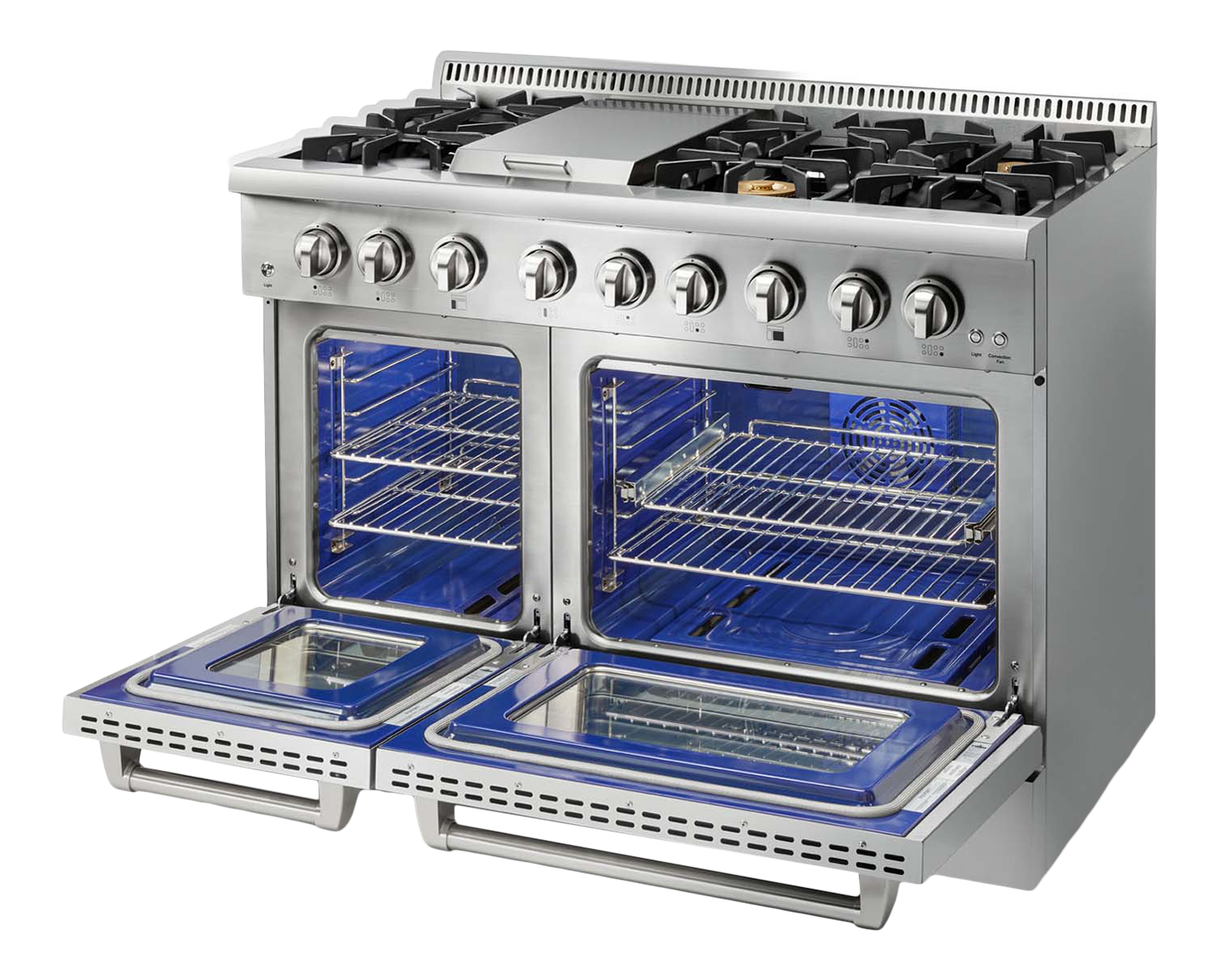 THOR Kitchen 48 Inch Dual Fuel Range in Stainless Steel - Professional - HRD4803U
