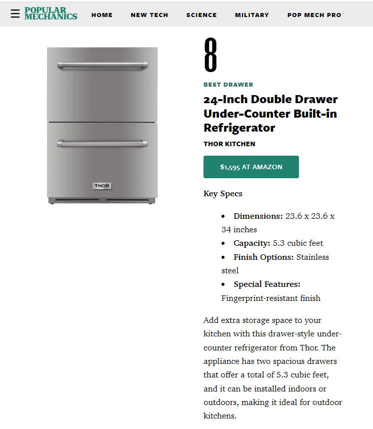 THOR Kitchen Featured in Popular Mechanics