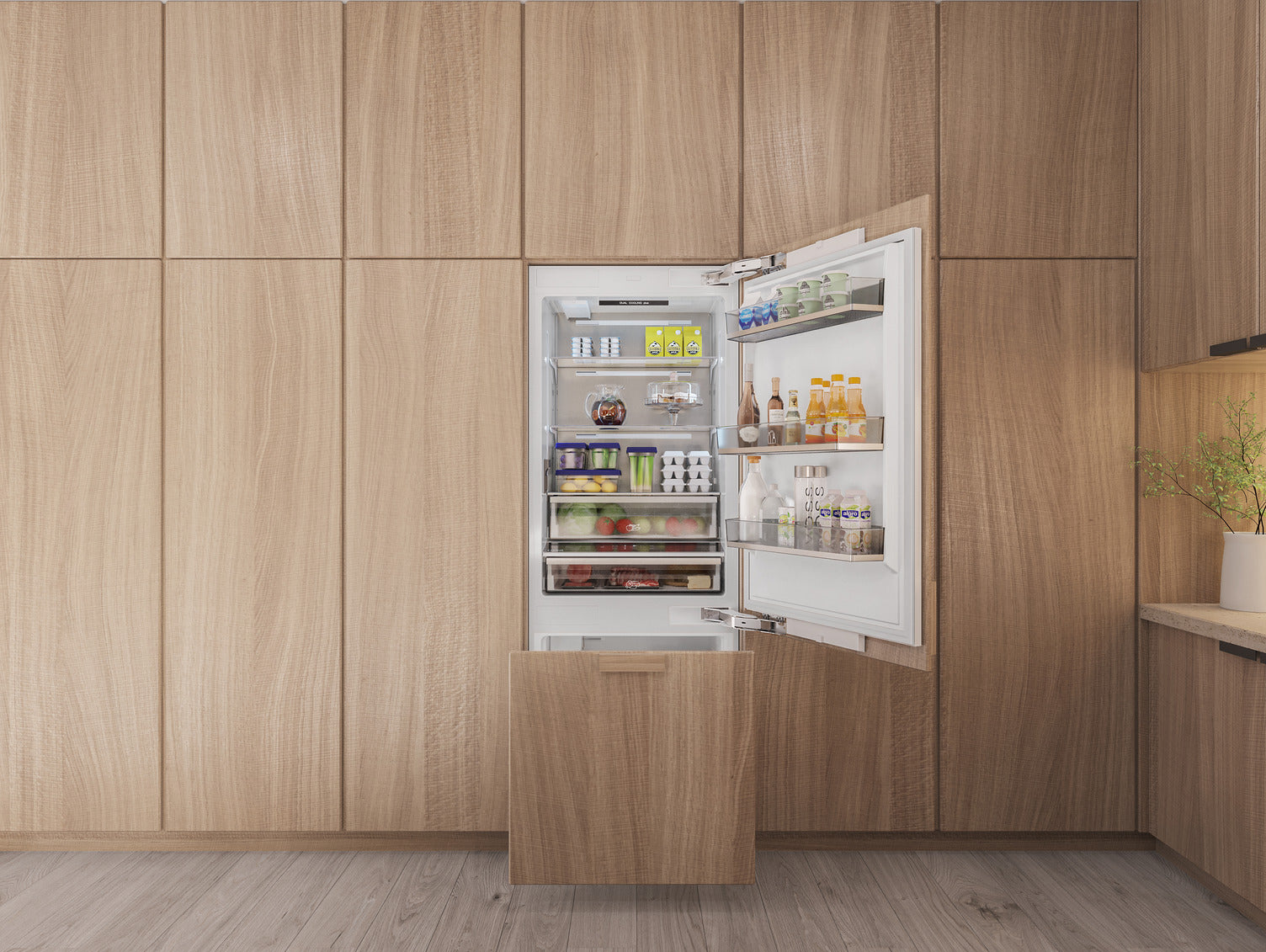 Thor Kitchen 30-inch Built-In Panel-Ready Bottom Mount Refrigerator - XRF3016BBP