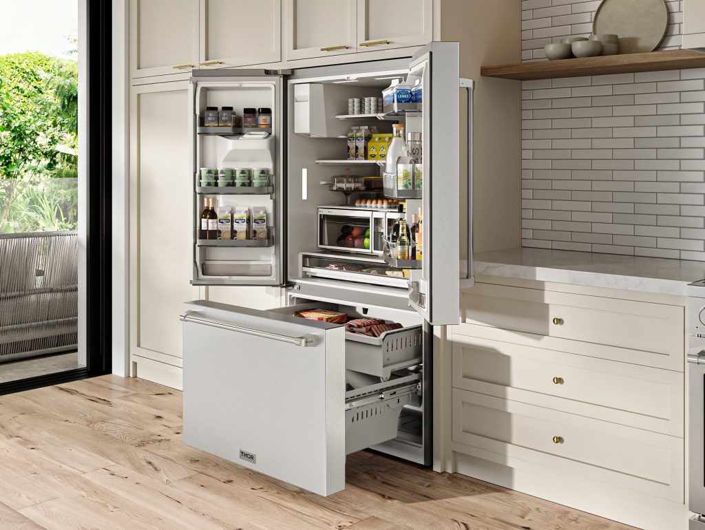 Thor Kitchen 36 Inch Professional French Door Refrigerator with Ice and Water Dispenser – Model TRF3628FFD