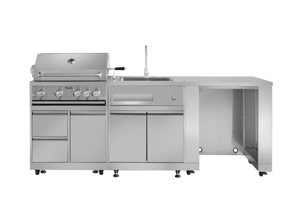 Thor Kitchen Outdoor Kitchen Sink Cabinet in Stainless Steel - Model MK01SS304-R (Renewed)
