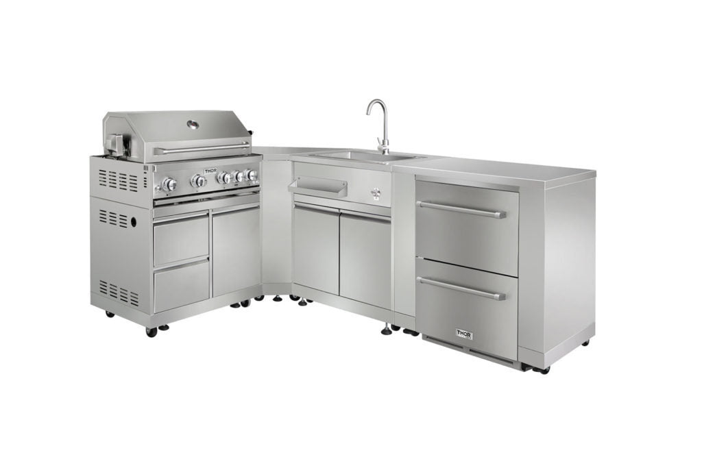 Thor Kitchen Outdoor Kitchen Sink Cabinet in Stainless Steel - Model MK01SS304-R (Renewed)
