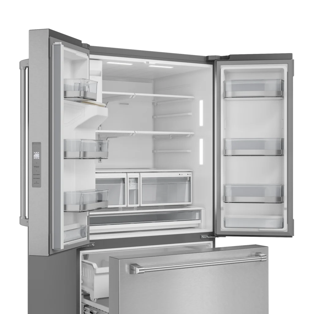 Thor Kitchen 36 Inch Professional French Door Refrigerator with Ice and Water Dispenser – Model TRF3628FFD